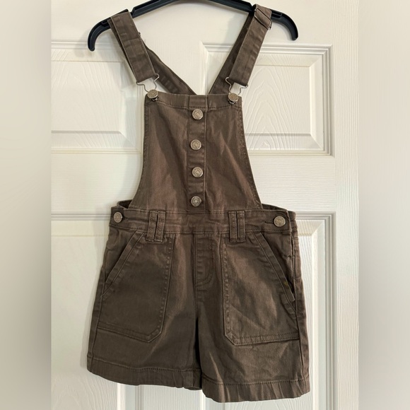 Overall Shorts. Olive color. EUC. - Picture 1 of 4